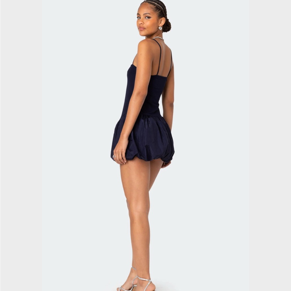 Edikted Elegant Black Bubble Hem Dress Formal Prom Party NWT - Picture 2 of 15